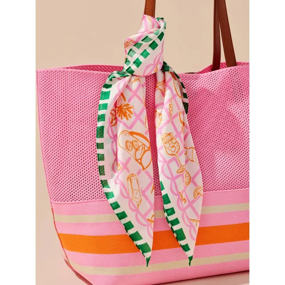 Spritz Orange Polyester Silk Scarf